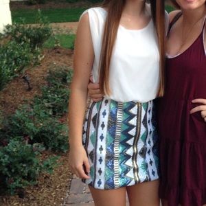 mini dress with sequin skirt size XS-S